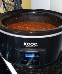 KOOC 8.5-Quart Programmable Slow Cooker, Larger than 8 Quart, More Practical than 10 Quart, with Digital Countdown Timer, Free Liners Included for Easy Clean-up, Upgraded Ceramic pot, Adjustable Temp, Nutrient Loss Reduction, Black, Oval… 8.5 Quart 23 71LcEy JbJL