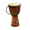 Deco 79 Wood Drum Handmade Djembe Sculpture with Rope Accents, 9" x 10" x 16", Brown 9" x 10" x 16"