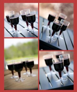 Party Essentials Disposable Hard Plastic Two Pieces Wine Glasses, 40-Count, 5.5-Ounce, Clear 40 Count (Pack of 1) 5.5 oz glass 16 71LdNgGN L