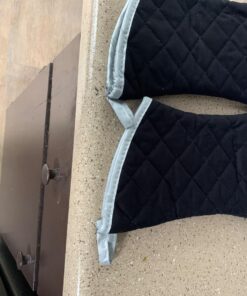 Nouvelle Legende Flame Retardant Kitchen and BBQ Heavy Duty Burn Protection Quilted Mitt, 17 Inches, Black, 2-Pack 11 71LfRogzkYL