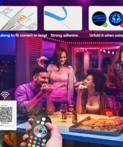 Nexillumi 100 ft LED Lights for Bedroom Music Sync Color Changing RGB LED Strip Rope Lights General Remote, 5050 RGB LED Light Strips(APP+Remote+Mic) 100 Feet 31 71Lg4eilJL