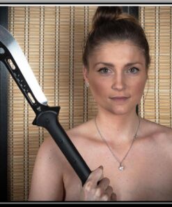 Alternative view of M48 Naginata Polearm with Vortec Sheath – Tempered Cast Stainless Steel, Black Oxide Finish, 30% Fiberglass and Nylon Handle – Tactical Take on the Naginata - 57 1/2" Overall