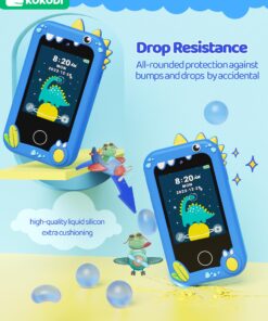 Alternative view of KOKODI Kids Smart Phone Toys, Birthday Gifts Idea Dinosaur Toys for 3 4 5 6 7 8 Year Old Boys, Touchscreen HD Digital Dual Video Camera, Preschool Learning Toy for Kids 3-5 Travel Trip Activity (Blue) Dinosaur-blue