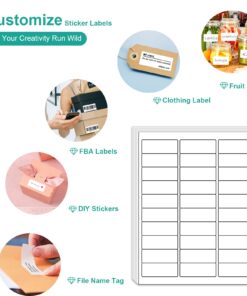 MFLABEL Address Labels, 1"x2-5/8" Mailing Labels, 30-UP White Shipping Labels for Inkjet or Laser Printer, 3000 Sticker Labels (100 Sheets), 30 Labels per Sheet 100 Sheets 1" x 2-5/8" (30-up) 11 71LiE3fB5xL