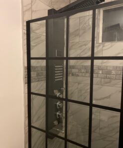 ELLO&ALLO LED Shower Panel Tower System, Hydroelectricity Display Rain Massage with Jets, Brushed Black Brushed Black A 29 71LiHdARL 1