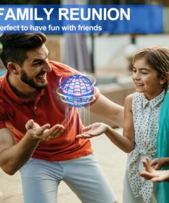 PITKLG Flying Ball Toys 2023 Upgraded Hand Controlled Flying Orb RGB Led Lights Boomerang Spinner 360°Rotating Soaring UFO Mini Drone Toy Safe for Kids Adults(Blue) Blue 17 71LiVcDb9L