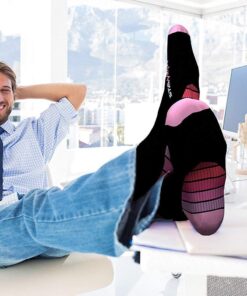 Physix Gear Compression Socks for Men & Women 20-30 mmhg Graduated Athletic for Running Nurses Shin Splints Flight Travel Black/Pink Small-Medium 24 71LioURH8zL