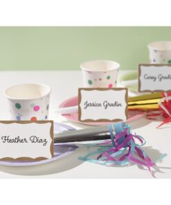 Avery Personalized Name Tags, Print or Write, Gold Border, 2-11/32" x 3-3/8", 100 Adhesive Tags (5146) 1 Pack 20 71LjMSqw8hS