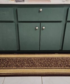 Ottomanson Machine Washable Bordered Design Non-Slip Rubberback 2x5 Traditional Runner Rug for Hallway, Kitchen, Bedroom, Entryway, 20" x 59", Brown Border Dark Brown Runner - 20" x 59" 21 71Lk0Ykml0L