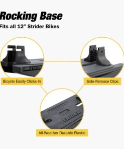 Strider 12” Pro Bike + Rocking Base - Helps Teach Baby How to Ride a Balance Bicycle - for Kids 6 Months to 5 Years - Easy Assembly & Adjustments Silver 11 71LkGqZvlWL