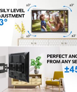 MOUNTUP UL Listed Full Motion TV Wall Mount for Most 42-82 inch TVs with Articulating Swivel and Tilt, TV Mount Max VESA 600x400mm, Holds up to 100lbs Fits 16" Stud MU0028 40 71LlCOkecGL