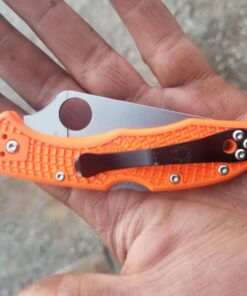 Spyderco Delica 4 Lightweight 7.15" Signature Folding Knife with 2.90" Flat-Ground Steel Blade and High-Strength FRN Handle - PlainEdge Grind Delica 4 Lightweight Flat Ground Orange 26 71LlvAQ0FnL