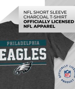 Team Fan Apparel NFL Adult Team Block Tagless T-Shirt - Cotton Blend - Charcoal - Perfect for Game Day - Comfort and Style (Philadelphia Eagles - Black, Adult Large) 10 71LmS2EqPYL