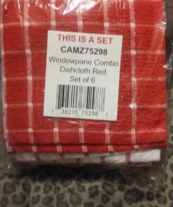 DII Basic Terry Collection Windowpane Dishcloth Set, 12x12, Red, 6 Piece 26 71LmTDC15lL