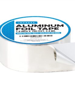 IMPRESA - Aluminum Foil Tape for Sealing and Patching Hot and Cold HVAC, Ducts, Pipes - Insulation Home and Commercial - 1.9 Inches Wide (150 Feet/50 Yards) 34 71LmWlQAXCL