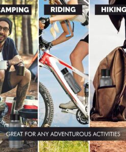 Swig Savvy Sports Water Bottle, Vacuum Insulated Stainless steel, Double Wall, Wide Mouth 2 Leakproof Lid, Travel Thermos - 30oz Black 16 71LnR77XRL