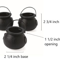 Alternative view of Fun Express 1 Dozen Mini Cauldron Kettles, BPA Free Plastic, St. Patrick's Day, Halloween, Bachelorette Parties, Witches and Wizards, Birthday, Baby Showers Party Decoration Supplies, Black