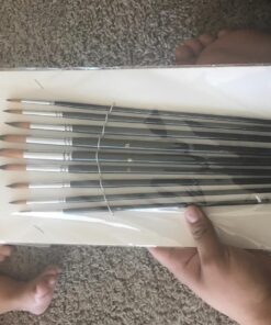 9pcs Round Pointed Tip Pony Hair Artists Filbert Paintbrushes, Marrywindix Watercolor Paint Brush Set Acrylic Oil Painting Brush Black 38 71Lo1wFVSbL