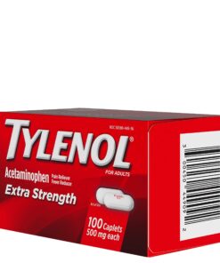 Tylenol Extra Strength Pain Reliever and Fever Reducer Caplets, 500 mg Acetaminophen Pain Relief Pills for Headache, Backache, Toothache & Minor Arthritis Pain Relief; 100 ct.; Pack of 1 100 Count (Pack of 1) 46 71Lo4Q9LFWL