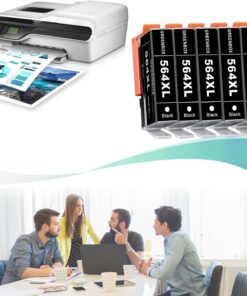 GREENBOX Compatible 564 564XL Ink Cartridge Replacement for HP 564 564 XL for HP Photosmart c309a c309g b209a 7520 7525 5510 5520 C5580 Printer (5 Black) 9 71LodVPdGL