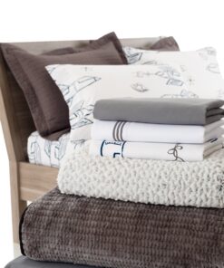 Alternative view of Where the Polka Dots Roam Full Size Bed Sheets Rocket Plane Print 4 Piece Set Unisex, Flexible Microfiber, Durable, Wrinkle-Resistant, Stain-Resistant Bedding for Boys, Girls, Baby, Kids, Toddler Teen