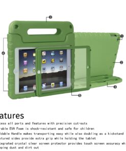 HDE Case for iPad 9.7-inch 2018/2017 Kids Shockproof Bumper Hard Cover Handle Stand with Built in Screen Protector for New Apple Education iPad 9.7 Inch (6th Gen) / 5th Generation iPad 9.7 - Green 27 71LpVEDteAL