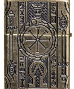Zippo Armor Deep Carve Lighters Armor Antique Brass Book of the Dead 16 71LpakrENhL