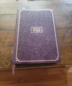 KJV Holy Bible, Giant Print Full-size Faux Leather Red Letter Edition - Thumb Index & Ribbon Marker, King James Version, Purple Floral Leather Bound 36 71Lpffzm LL