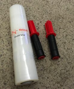 Stretch Wrap Roll with Handle 15” x 1000Ft – 80 Gauge – Heavy Duty Plastic Shrink wrap Roll with Rotating Handles for Pallet Wrap Film - Plastic Wrap for Moving Supplies - Shrink Wrap for Moving, 15 Inch 27 71LqH 0BtBL