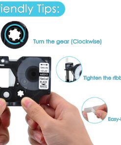 NineLeaf 2 Pack Black on White Label Refill Cartridge Compatible for DYMO D1 45013 45013S S0720530 45113 1/2'' 12mm x 23 Feet Label Tape Replacement for LabelManager 160 280 420P PnP 220P 360D 450 210D Label Maker 9 71LqTvDk5wL