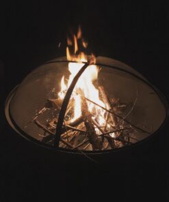 Sunnydaze 30-Inch Fire Pit Bowl with Spark Screen, Fireplace Poker, and Metal Grate - Black High-Temperature Paint Finish 36 71LqoXxYmL