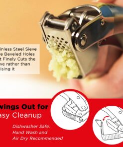 Kuhn Rikon Epicurean Garlic Press, Stainless Steel, 6.5 x 1 x 1.5 inches, Silver 25 71LsWEvnDVL