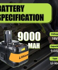 VINIDA 2Pack 18V 9.0Ah High Capacity Replacement for Ryobi 18V Battery Lithium P108 P105 P102 P103 P107 P109 P104 P122 Cordless Tools Battery Pack 8 71Lso71r1L