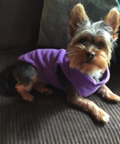 Gooby Fleece Vest Dog Sweater - Lavender, Medium - Warm Pullover Fleece Dog Jacket with O-Ring Leash - Winter Small Dog Sweater Coat - Cold Weather Dog Clothes for Small Dogs Boy or Girl Medium chest (~16") 47 71LtMwWSqsL