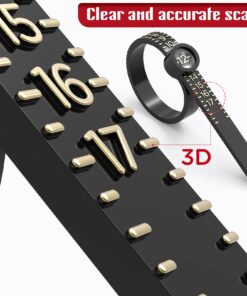 Dowsabel Ring Sizer Measuring Tool, Reusable Finger Size Measuring Tape with Magnified Glass, Clear and Accurate Jewelry Sizing Tool 1-17 USA Rings Size,White White 10 71LtZAPj EL