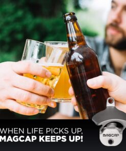MAGCAP Outdoor Bottle Opener Wall Mounted - Style Magnetic Beer Bottle Opener that Catches Caps - Easy to Install and Incredibly Convenient 1 Matted Nickel 23 71Ltqm8c76S
