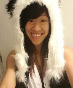 Panda Animal Hood Faux Fur Hat with Warm Scarf Mittens Ears and Paws by HatButik. 19 71LueXJ0uAL