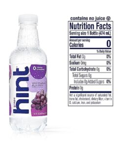 Hint Water Grape, Pure Water Infused with Grape, Zero Sugar, Zero Calories, Zero Sweeteners, Zero Preservatives, Zero Artificial Flavors, 16 Fl Oz (Pack of 12) 16 Fl Oz (Pack of 12) 11 71Lv1BEsvNL