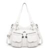 Purses and Handbags Women Tote Shoulder Top Handle Satchel Hobo Bags Fashion Washed Leather Purse 1-white 30 71LvlS3l46L