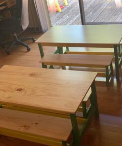 Amazon Basics Indoor Kids Table and Bench Set, Natural 48 71LwFQWni7L