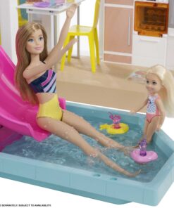 Barbie DreamHouse Dollhouse with 75+ Accessories and Wheelchair Accessible Elevator, 10 Play Areas, 3 Custom Light Settings & Music (Amazon Exclusive) 18 71LwVZESe2L