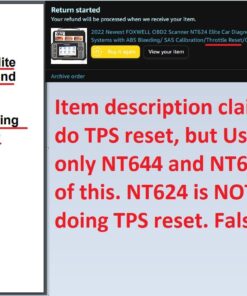 2023 FOXWELL NT624 Elite 8 Reset ODB2 Scanner All System Scan Tool ABS Bleeding/SAS/TPS/Oil/EPB/BRT/Injector/D-P-F Resets Car Diagnostic Tool for All Cars Battery Check Free Update Car Scanner 47 71LwnG9i2RL
