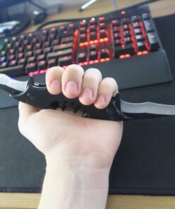 Dark Twin Blade Knife - Double Edge Folding Pocket with clip, 11" Stainless Steel Two Sharp Cut (Black) Black 66 71LxGpAqvZL