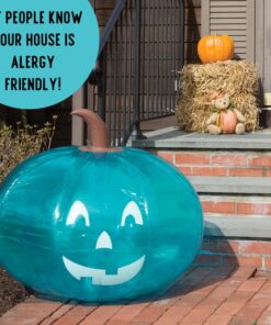 Teal Pumpkin 15" Inflatable for Halloween Decorations - Blow Up Indoor/Outdoor Jack O Lantern Decor - Official Teal Pumpkin Project Gear - Decorations for Fall 13 71LxnUqjANL