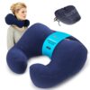 Sunnybay Chiropractic Neck Pillow Recliner- Travel Pillow for Neck Therapy, Stress & Pain Relief - Therapeutics Neck Pillow - Original Neck Support (Medium, Navy Blue) Medium 43 71LyY5hX3FL 4