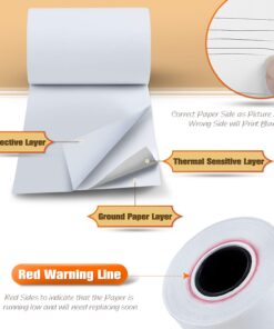 TK Thermal King, (50 Rolls) 2 1/4" 50' feet White Thermal Paper Cash Register POS Receipt, Fits All Credit Card Terminal Great For Cashier Receipt Paper Small Business Premium Quality White 50 Rolls 2-1/4" x 50' 11 71LyuCdk22L