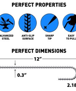 Alternative view of 4 Pcs Heavy Duty Tent Pegs 12 inch Galvanized Strong Tent Stakes Sharp Tent Pegs Steel Stakes for Outdoor Camping Canopy Tarp Sand Ground Mountains Garden Wedding and Christmas Decorations 8 Silver