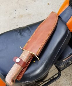 SZCO Supplies 15” Classic Wood Handle Carbon Steel Bowie Blade Outdoor Survival Knife,Brown/Brass 60 71M 3dkBSuL