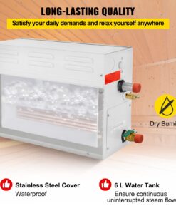 Happybuy Steam Generator 9KW Steam Showers 220V-240V Sauna Steam Generator with Programmable Controller for Home SPA Bathroom Hotel Shower Steam(Controller Not Contain Battery) 9KW-2 20 71M W7FLdL