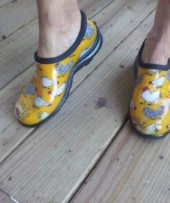 Sloggers Waterproof Garden Shoe for Women – Outdoor Slip-On Rain and Garden Clogs with Premium Comfort Support Insole 8 Chickens Daffodil Yellow 32 71M iMWGRlL